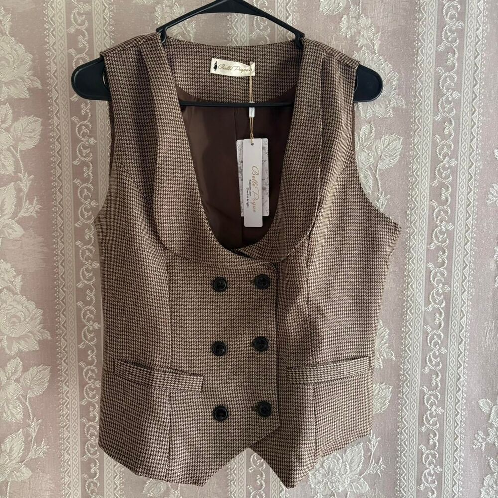 Belle Poque Women's Brown and Tan Vest